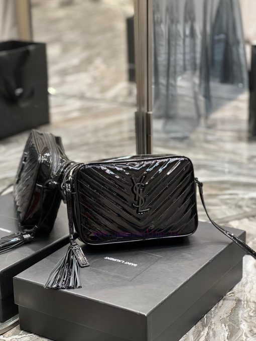Yves Saint Laurent Bags 𝑳𝒐𝒖 Camera bag _ Black buckle patent leatherTop level imported Italian cowhide camera bag. H oulm5etg - Image 3