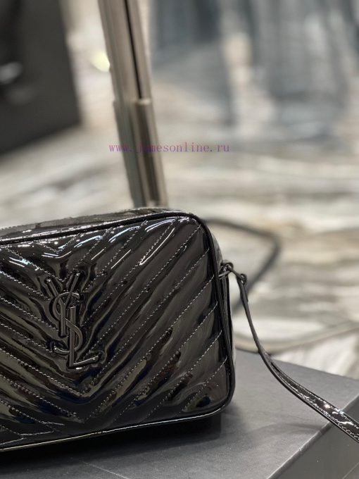 Yves Saint Laurent Bags 𝑳𝒐𝒖 Camera bag _ Black buckle patent leatherTop level imported Italian cowhide camera bag. H oulm5etg - Image 4