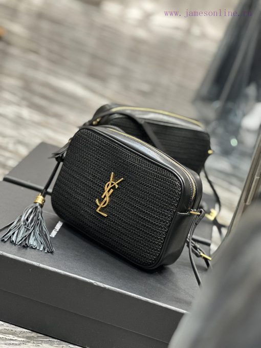 Yves Saint Laurent Bags NEWLou Camera Bag - Black with Black Braided Gold BuckleTop level imported Italian cowhide c fvpris12 - Image 4