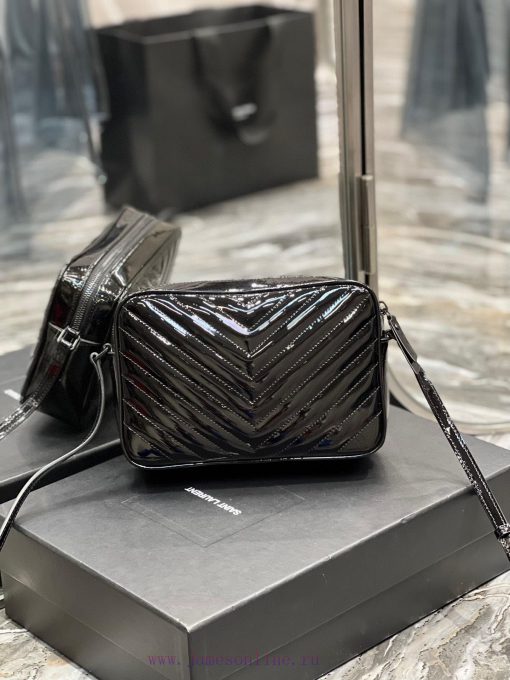 Yves Saint Laurent Bags 𝑳𝒐𝒖 Camera bag _ Black buckle patent leatherTop level imported Italian cowhide camera bag. H oulm5etg - Image 7
