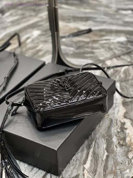 Yves Saint Laurent Bags 𝑳𝒐𝒖 Camera bag _ Black buckle patent leatherTop level imported Italian cowhide camera bag. H oulm5etg - Image 8