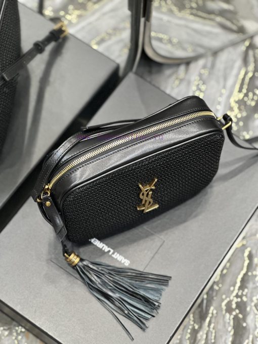 Yves Saint Laurent Bags NEWLou Camera Bag - Black with Black Braided Gold BuckleTop level imported Italian cowhide c fvpris12 - Image 6