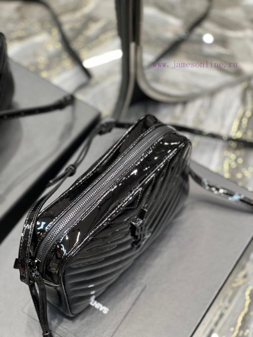 Yves Saint Laurent Bags 𝑳𝒐𝒖 Camera bag _ Black buckle patent leatherTop level imported Italian cowhide camera bag. H oulm5etg - Image 9