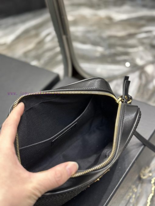 Yves Saint Laurent Bags NEWLou Camera Bag - Black with Black Braided Gold BuckleTop level imported Italian cowhide c fvpris12 - Image 8