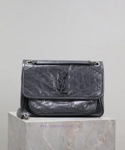 Yves Saint Laurent Bags Blue gray oil wax skinNiki has been updated with a new version that is even more practical. s0uje4mo