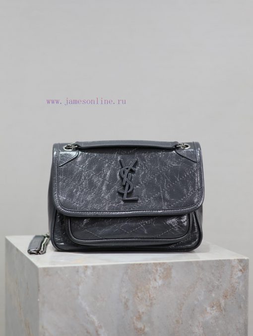Yves Saint Laurent Bags Blue gray oil wax skin 22cmNiki has been updated with a new version that is more practical. b85utktr - Image 2