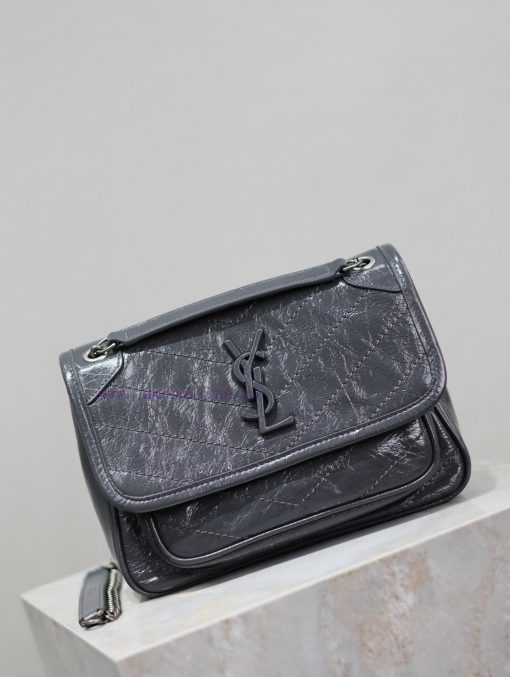 Yves Saint Laurent Bags Blue gray oil wax skin 22cmNiki has been updated with a new version that is more practical. b85utktr - Image 3