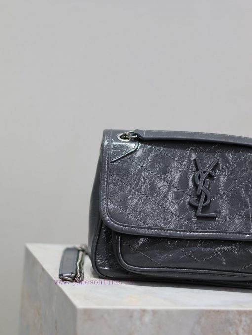 Yves Saint Laurent Bags Blue gray oil wax skin 22cmNiki has been updated with a new version that is more practical. b85utktr - Image 4