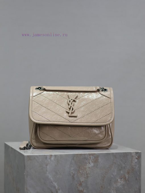 Yves Saint Laurent Bags Milk tea colored oil wax skin 22cmNiki has been updated with a new version that is more prac ue7xytt4