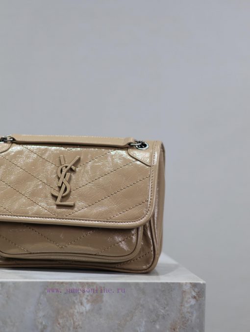 Yves Saint Laurent Bags Apricot colored oil wax skin 22cmNiki has been updated with a new version that is more pract be3vxf6k - Image 5
