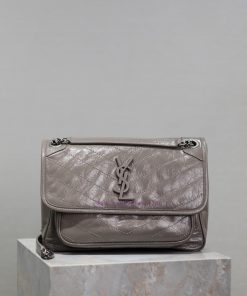 Yves Saint Laurent Bags Grey oil wax leather 28cmNiki has been updated with a new version that is even more practica t4yny0jv