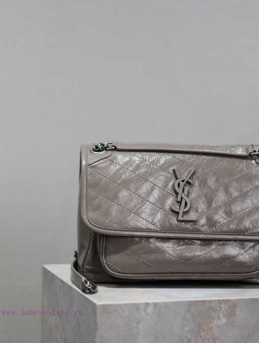 Yves Saint Laurent Bags Grey oil wax leather 28cmNiki has been updated with a new version that is even more practica t4yny0jv - Image 4