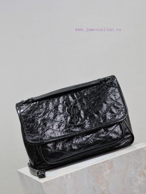 Yves Saint Laurent Bags Black button oil wax leather 28cmNiki has been updated with a new version that is even more 0vntmxha - Image 3