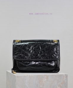 Yves Saint Laurent Bags Black gold buckle oil wax leather 28cmNiki has been updated with a new version that is even 30ex11al