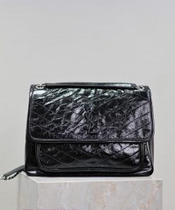 Yves Saint Laurent Bags Black silver buckle oil wax leather 32cmNiki has been updated with a new version that is eve qzbmqmif