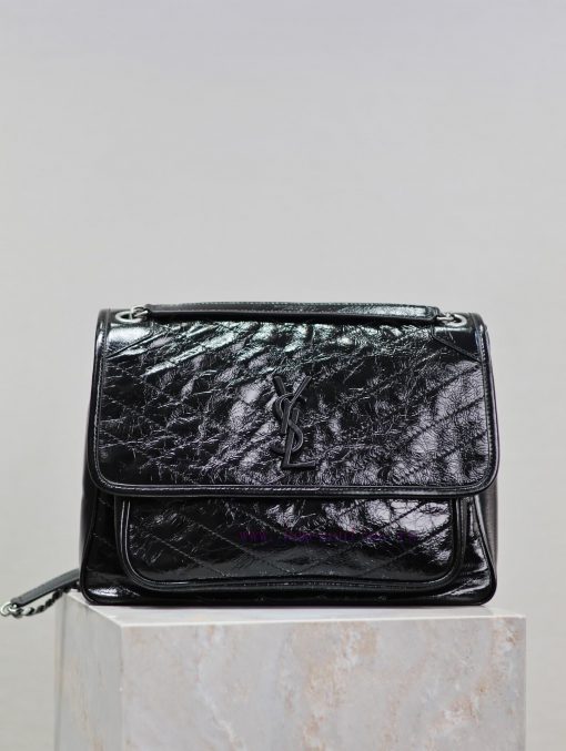 Yves Saint Laurent Bags Black silver buckle oil wax leather 32cmNiki has been updated with a new version that is eve qzbmqmif - Image 2
