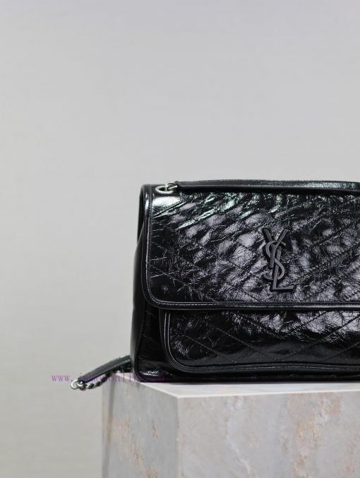 Yves Saint Laurent Bags Black silver buckle oil wax leather 32cmNiki has been updated with a new version that is eve qzbmqmif - Image 4
