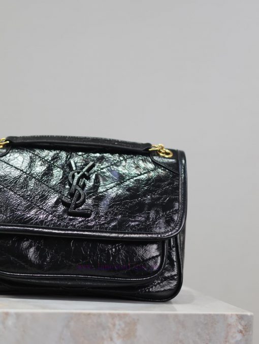 Yves Saint Laurent Bags Black gold buckle oil wax leather 22cmNiki has been updated with a new version that is more n9xwxipu - Image 5