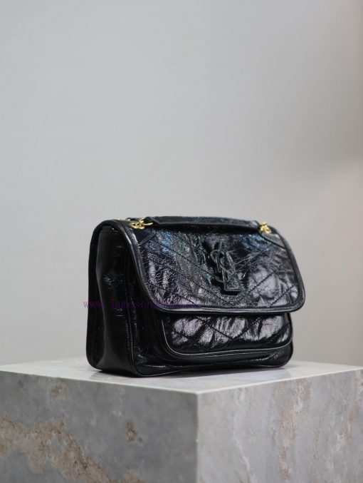 Yves Saint Laurent Bags Black gold buckle oil wax leather 22cmNiki has been updated with a new version that is more n9xwxipu - Image 6