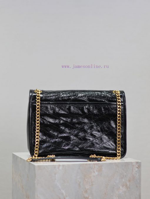 Yves Saint Laurent Bags Black gold buckle oil wax leather 28cmNiki has been updated with a new version that is even 30ex11al - Image 8