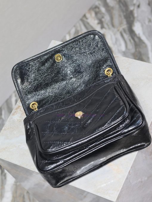Yves Saint Laurent Bags Black gold buckle oil wax leather 22cmNiki has been updated with a new version that is more n9xwxipu - Image 9