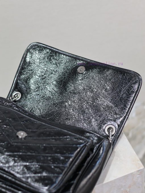 Yves Saint Laurent Bags Black silver buckle oil wax leather 32cmNiki has been updated with a new version that is eve qzbmqmif - Image 9
