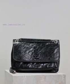 Yves Saint Laurent Bags Black silver buckle oil wax leather 28cmNiki has been updated with a new version that is eve vkx41upn