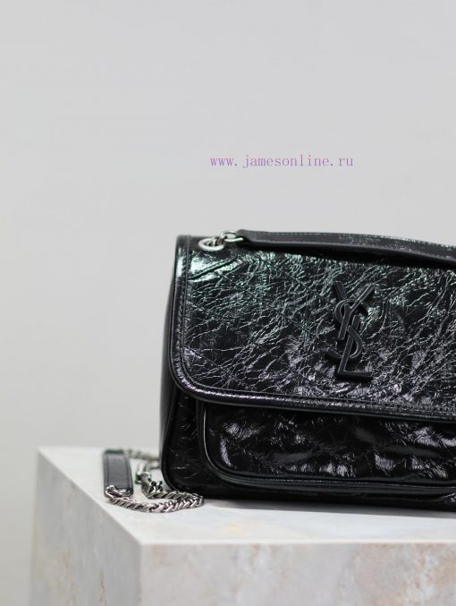 Yves Saint Laurent Bags Black silver buckle oil wax skin 22cmNiki has been updated with a new version that is more p h8q9pd6t - Image 4