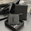 Yves Saint Laurent Bags Men's short single compartment wallet with metal YSL initials logo, Italian caviar calf leat gmu2qyf7