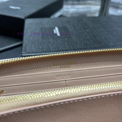 Yves Saint Laurent Bags 𝑴𝒐𝒏𝒐𝒈𝒓𝒂𝒎 _ PinkZipper wallet, made of black grain textured cowhide, paired with classic icon alvwhxcz - Image 9