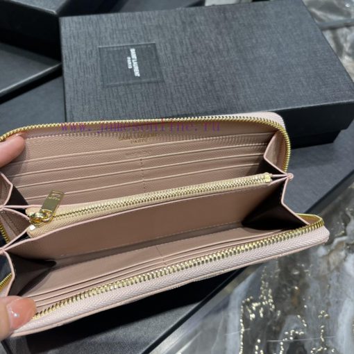 Yves Saint Laurent Bags 𝑴𝒐𝒏𝒐𝒈𝒓𝒂𝒎 _ PinkZipper wallet, made of black grain textured cowhide, paired with classic icon alvwhxcz - Image 10