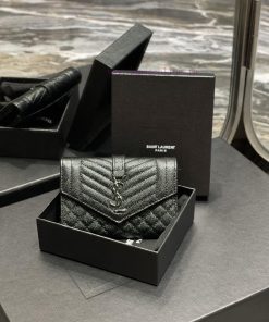 Yves Saint Laurent Bags New product short clip - Black silver buckleVery small and exquisite; Imported Italian cavia 7hmwi5oh