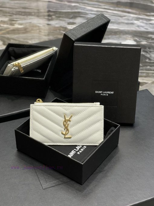 Yves Saint Laurent Bags New Card Bag - White Gold Buckle𝑴𝒐𝒏𝒐𝒈𝒓𝒂𝒎𝑭𝒓𝒂𝒈𝒎𝒆𝒏𝒕𝒔 One of the most beautiful card bags in his sfcpnttr