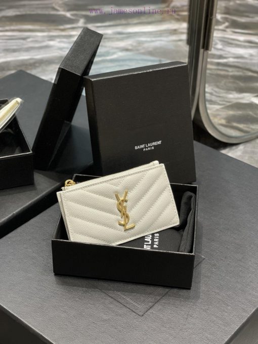 Yves Saint Laurent Bags New Card Bag - White Gold Buckle𝑴𝒐𝒏𝒐𝒈𝒓𝒂𝒎𝑭𝒓𝒂𝒈𝒎𝒆𝒏𝒕𝒔 One of the most beautiful card bags in his sfcpnttr - Image 3