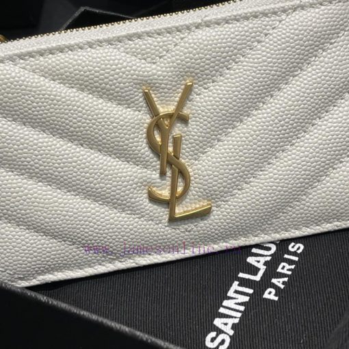 Yves Saint Laurent Bags New Card Bag - White Gold Buckle𝑴𝒐𝒏𝒐𝒈𝒓𝒂𝒎𝑭𝒓𝒂𝒈𝒎𝒆𝒏𝒕𝒔 One of the most beautiful card bags in his sfcpnttr - Image 4