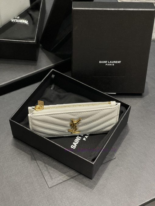 Yves Saint Laurent Bags New Card Bag - White Gold Buckle𝑴𝒐𝒏𝒐𝒈𝒓𝒂𝒎𝑭𝒓𝒂𝒈𝒎𝒆𝒏𝒕𝒔 One of the most beautiful card bags in his sfcpnttr - Image 5