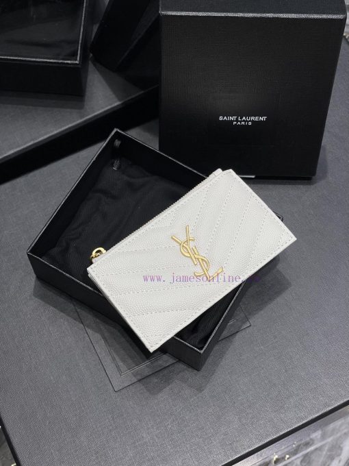 Yves Saint Laurent Bags New Card Bag - White Gold Buckle𝑴𝒐𝒏𝒐𝒈𝒓𝒂𝒎𝑭𝒓𝒂𝒈𝒎𝒆𝒏𝒕𝒔 One of the most beautiful card bags in his sfcpnttr - Image 8