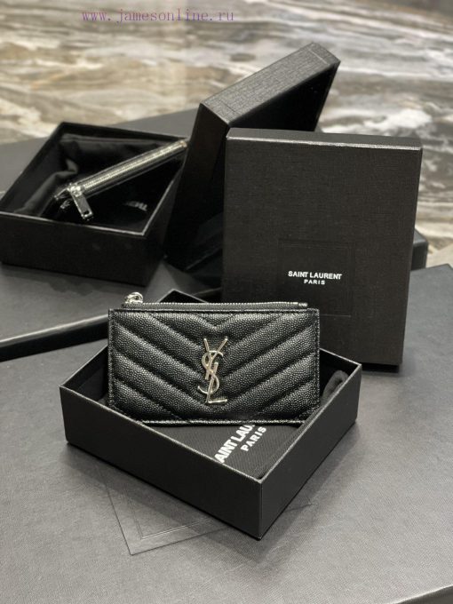 Yves Saint Laurent Bags New Card Bag - Black Silver Buckle𝑴𝒐𝒏𝒐𝒈𝒓𝒂𝒎𝑭𝒓𝒂𝒈𝒎𝒆𝒏𝒕𝒔 One of the most beautiful card bags in h osdqkiqv