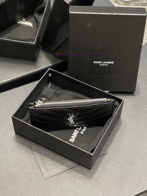 Yves Saint Laurent Bags New Card Bag - Black Silver Buckle𝑴𝒐𝒏𝒐𝒈𝒓𝒂𝒎𝑭𝒓𝒂𝒈𝒎𝒆𝒏𝒕𝒔 One of the most beautiful card bags in h osdqkiqv - Image 5