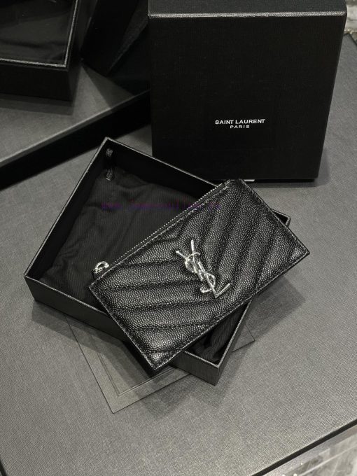 Yves Saint Laurent Bags New Card Bag - Black Silver Buckle𝑴𝒐𝒏𝒐𝒈𝒓𝒂𝒎𝑭𝒓𝒂𝒈𝒎𝒆𝒏𝒕𝒔 One of the most beautiful card bags in h osdqkiqv - Image 9