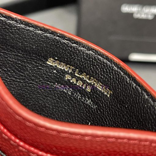 Yves Saint Laurent Bags 𝑴𝒐𝒏𝒐𝒈𝒓𝒂𝒎 Card Bag - Red Gold BuckleVery small and exquisite; Imported Italian caviar cowhide bn17xowt - Image 10