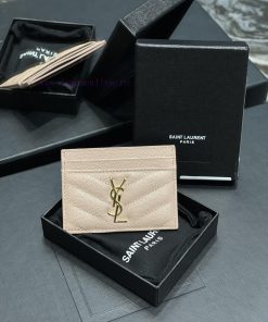 Yves Saint Laurent Bags 𝑴𝒐𝒏𝒐𝒈𝒓𝒂𝒎 Card Bag - Pink Gold BuckleVery small and exquisite; Imported Italian caviar cowhid 9m0yxleb