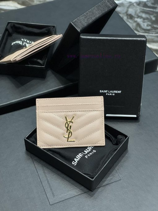 Yves Saint Laurent Bags 𝑴𝒐𝒏𝒐𝒈𝒓𝒂𝒎 Card Bag - Pink Gold BuckleVery small and exquisite; Imported Italian caviar cowhid 9m0yxleb - Image 2