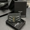 Yves Saint Laurent Bags 𝑴𝒐𝒏𝒐𝒈𝒓𝒂𝒎 Card Bag - Black Gold BuckleVery small and exquisite; Imported Italian caviar cowhi tc8fht8m