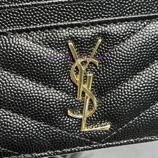 Yves Saint Laurent Bags 𝑴𝒐𝒏𝒐𝒈𝒓𝒂𝒎 Card Bag - Black Gold BuckleVery small and exquisite; Imported Italian caviar cowhi tc8fht8m - Image 4