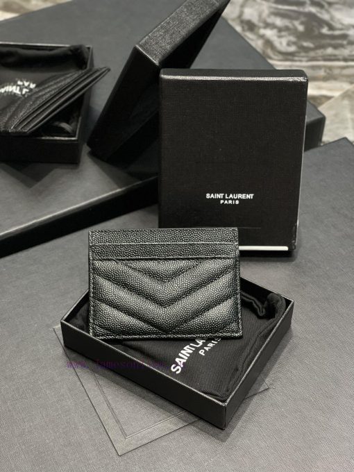 Yves Saint Laurent Bags 𝑴𝒐𝒏𝒐𝒈𝒓𝒂𝒎 Card Bag - Black Gold BuckleVery small and exquisite; Imported Italian caviar cowhi tc8fht8m - Image 10