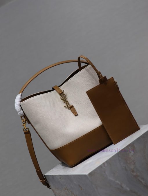 Yves Saint Laurent Bags Yellow soil mixed with cotton and linenThe new super beautiful water bucket bag from the LE hsqfuoxc - Image 3