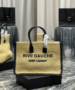 Yves Saint Laurent Bags Summer limited edition Lafite grass weaving style_Rive Gauche Tote Bag, Left Bank Shopping B 9syxhfx1
