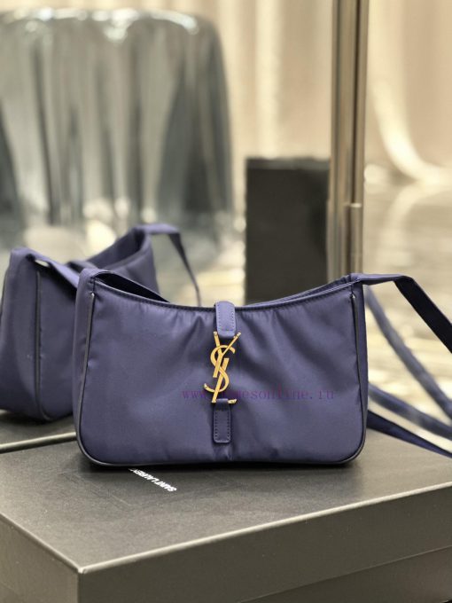 Yves Saint Laurent Bags Blue gold buckle with black edged nylonLE 5 A ̀ 7_ Nylon versionSalt college style single sh jm5sd34e