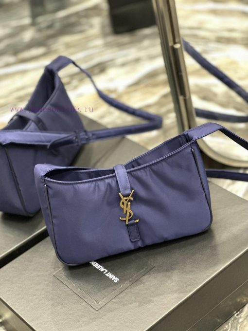 Yves Saint Laurent Bags Blue gold buckle with black edged nylonLE 5 A ̀ 7_ Nylon versionSalt college style single sh jm5sd34e - Image 4